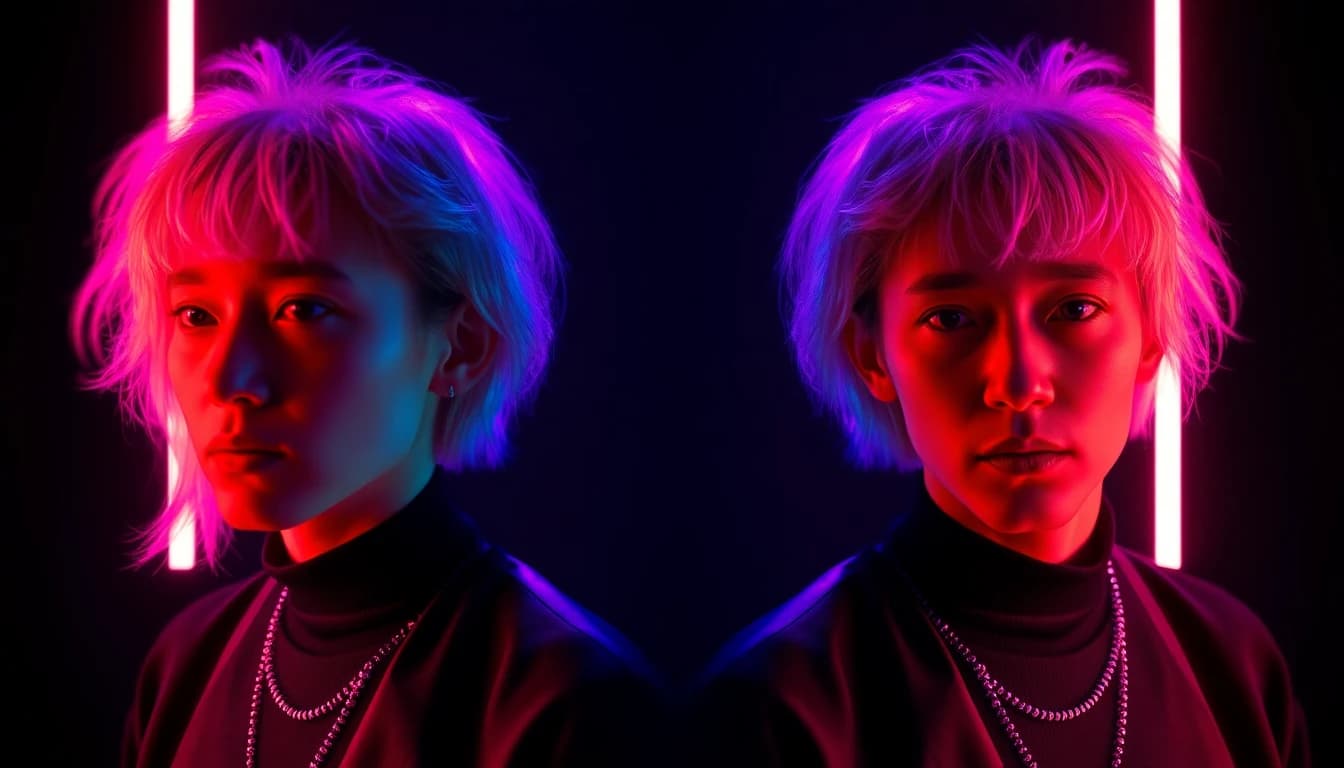 두 클립 사이에서 모습이 달라지는 AI 생성 캐릭터와 레퍼런스 이미지를 사용한 일관된 버전을 나란히 보여주는 화면