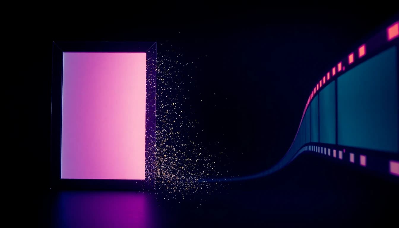 Grok Imagine 1.5 concept: a single still photo turning into a moving video clip with sound waves