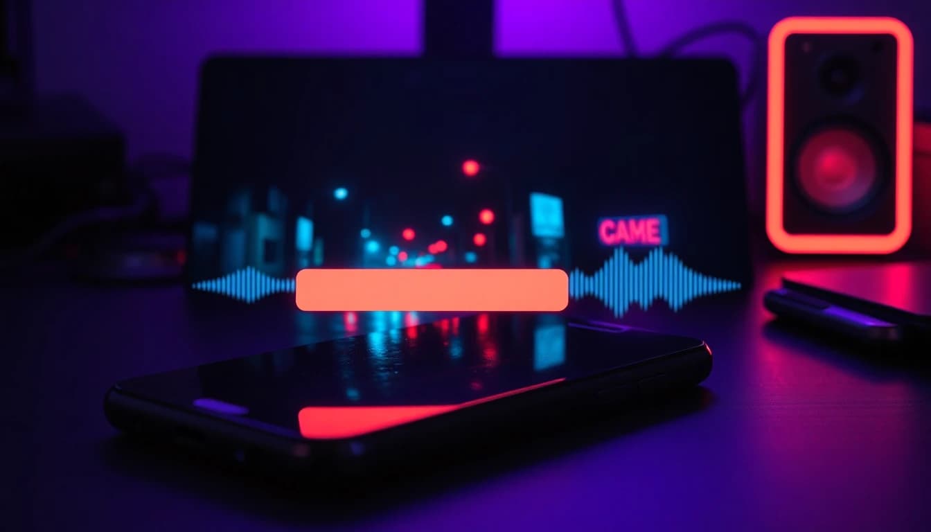A phone showing a motion prompt being typed next to a finished cinematic video frame