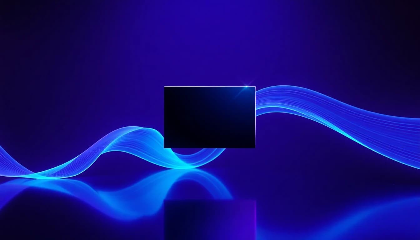Grok Imagine 1.5 AI video generator concept: a still photo transforming into a moving clip with glowing sound waves in a dark neon studio