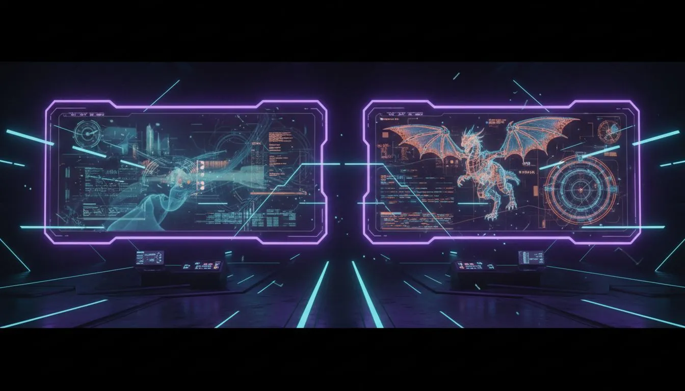 Kling AI model comparison showing two video generation versions side by side