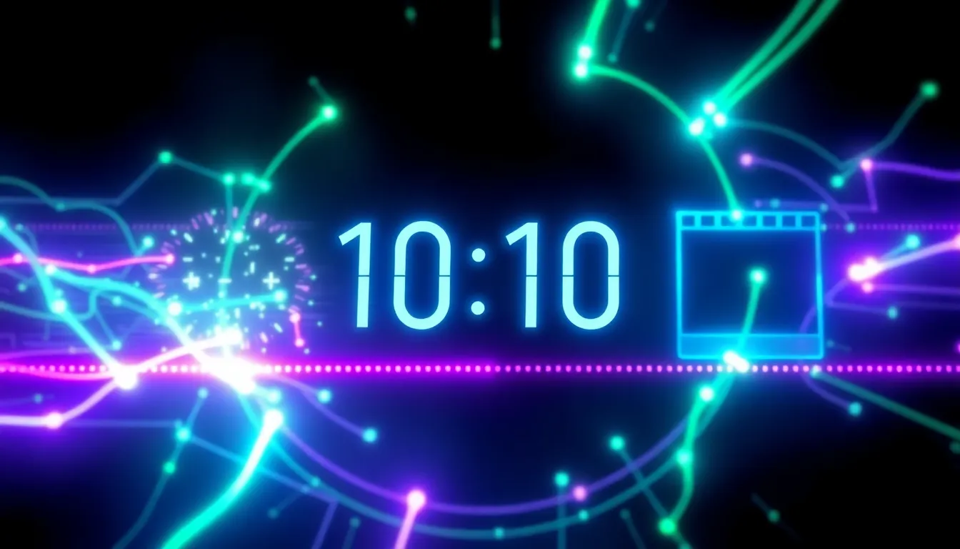 Pruna V AI video generation speed visualization showing 10-second processing with neon data streams