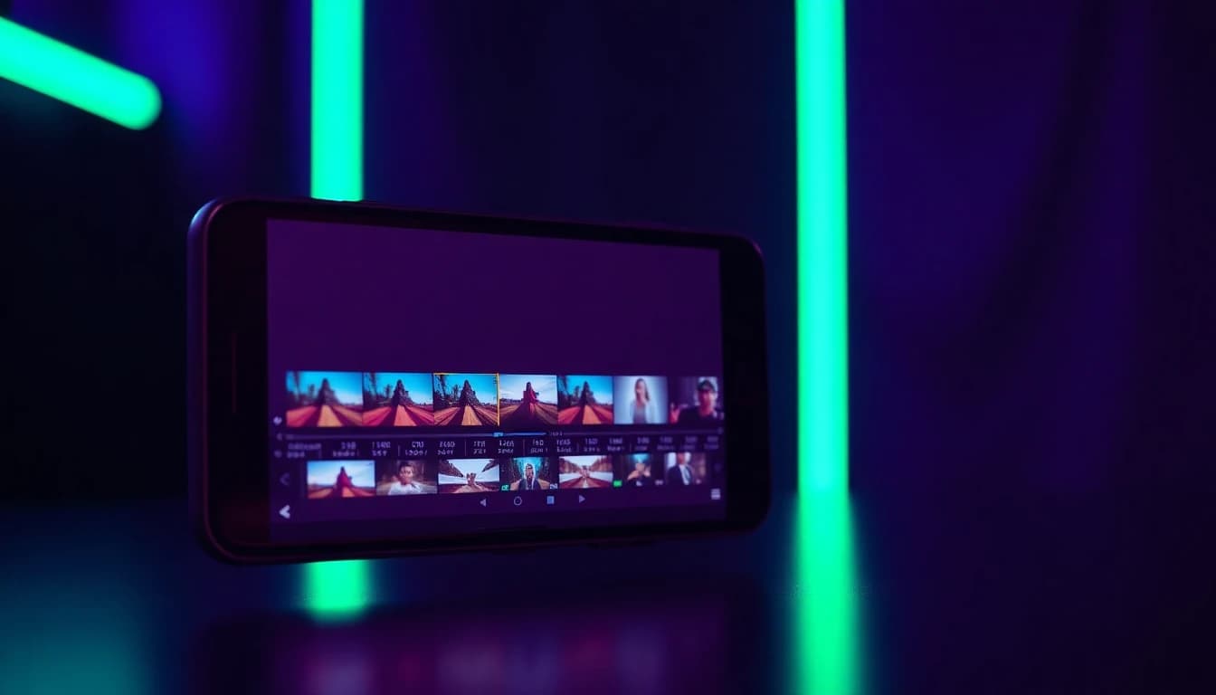 Flux de travail de vidéo IA vers vidéo, des images du téléphone à un clip vertical final sur une timeline lumineuse, en passant par la restylisation