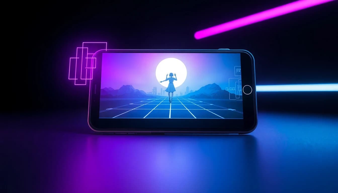 Smartphone showing the VIBE app with Sora 2 selected and an anime style preview rendering on screen