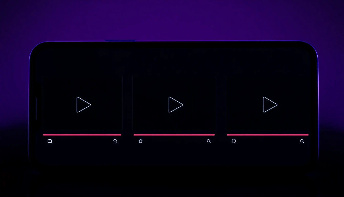 Écran de téléphone montrant trois clips vidéo IA distincts prêts à être exportés depuis un projet VIBE gratuit